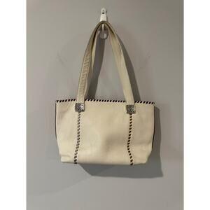 Brighton Pebbled Leather Small Tote Bag White – Shoulder Purse (Great Condition)
